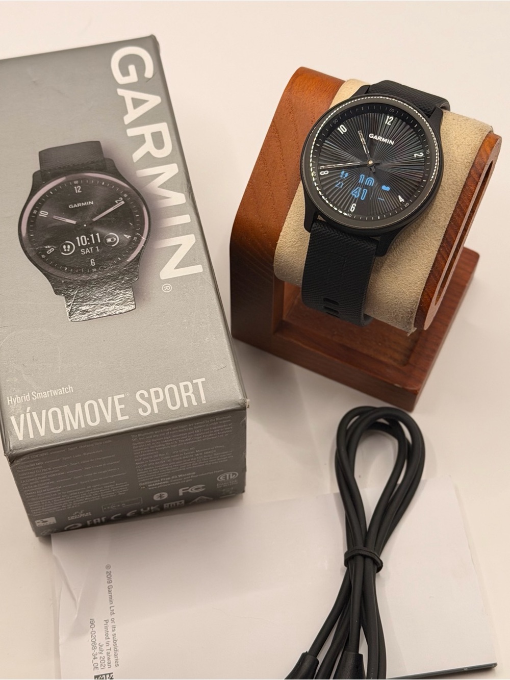 Garmin Vivomove Sport, Hybrid Watch, Full set, excellent, Tested, Charger incl